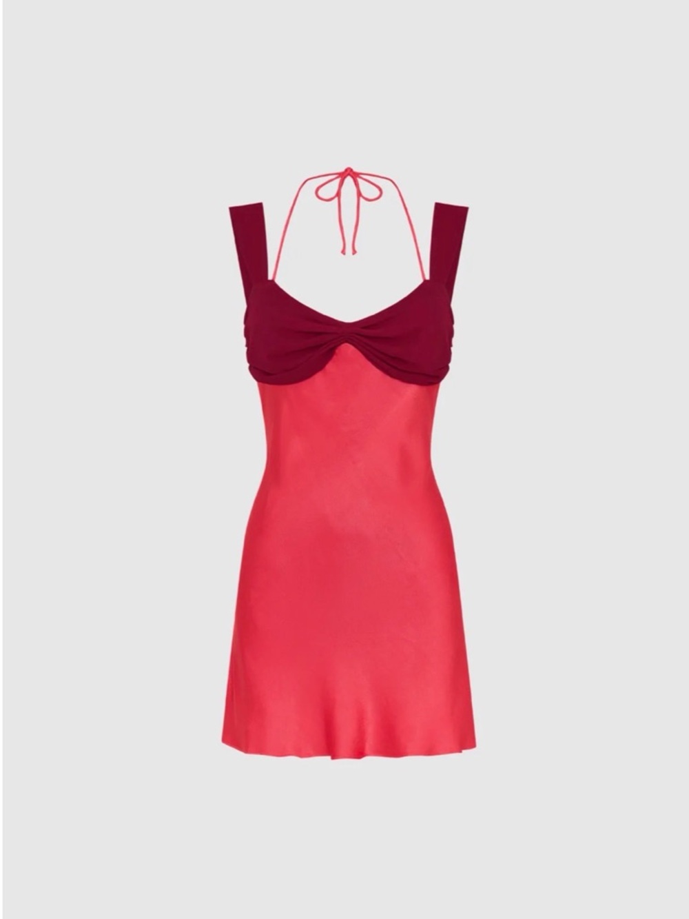 Daviti Bodycon Lace Up Ruffle Mini Dress In Red